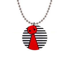 Red Pawn Button Necklaces