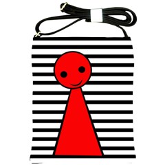 Red Pawn Shoulder Sling Bags by Valentinaart