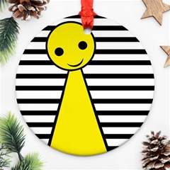 Yellow Pawn Ornament (round)  by Valentinaart