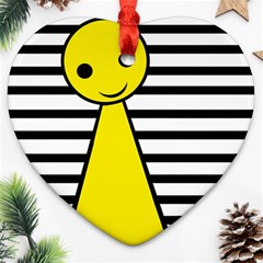 Yellow Pawn Heart Ornament (2 Sides) by Valentinaart