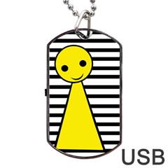 Yellow Pawn Dog Tag Usb Flash (two Sides)  by Valentinaart