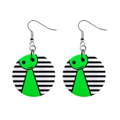 Green Pawn Mini Button Earrings by Valentinaart