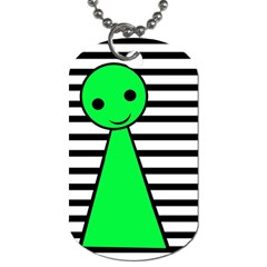 Green Pawn Dog Tag (one Side) by Valentinaart