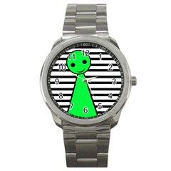 Green Pawn Sport Metal Watch by Valentinaart