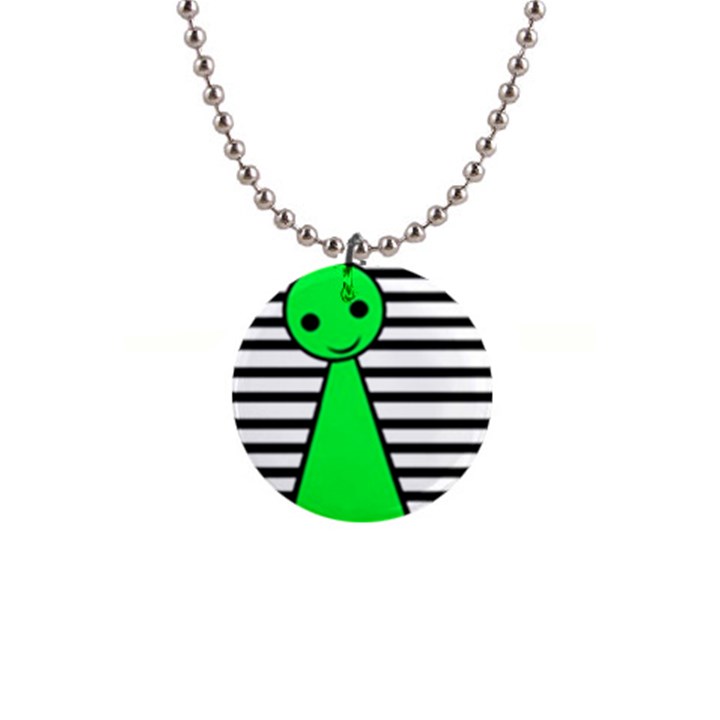 Green pawn Button Necklaces