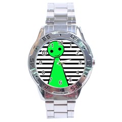 Green Pawn Stainless Steel Analogue Watch by Valentinaart