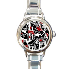 Artistic Abstraction Round Italian Charm Watch by Valentinaart