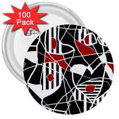 Artistic Abstraction 3  Buttons (100 Pack)  by Valentinaart