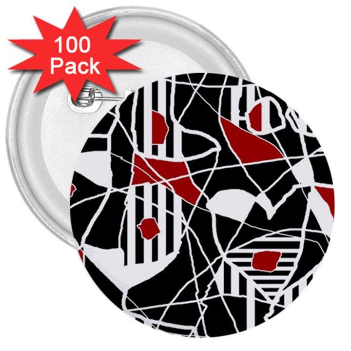 Artistic abstraction 3  Buttons (100 pack) 