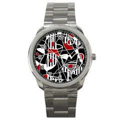 Artistic Abstraction Sport Metal Watch by Valentinaart