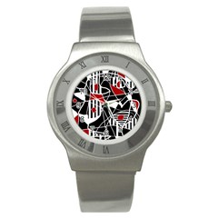 Artistic Abstraction Stainless Steel Watch by Valentinaart