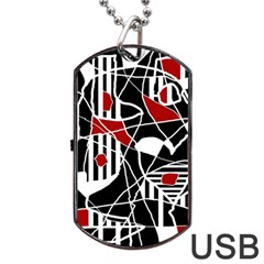 Artistic Abstraction Dog Tag Usb Flash (one Side) by Valentinaart