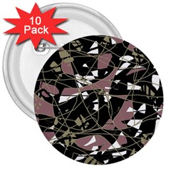 Artistic Abstract Pattern 3  Buttons (10 Pack)  by Valentinaart