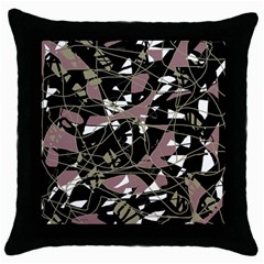 Artistic Abstract Pattern Throw Pillow Case (black) by Valentinaart