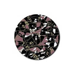 Artistic Abstract Pattern Rubber Round Coaster (4 Pack) 