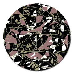 Artistic Abstract Pattern Magnet 5  (round) by Valentinaart