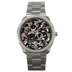 Artistic Abstract Pattern Sport Metal Watch by Valentinaart