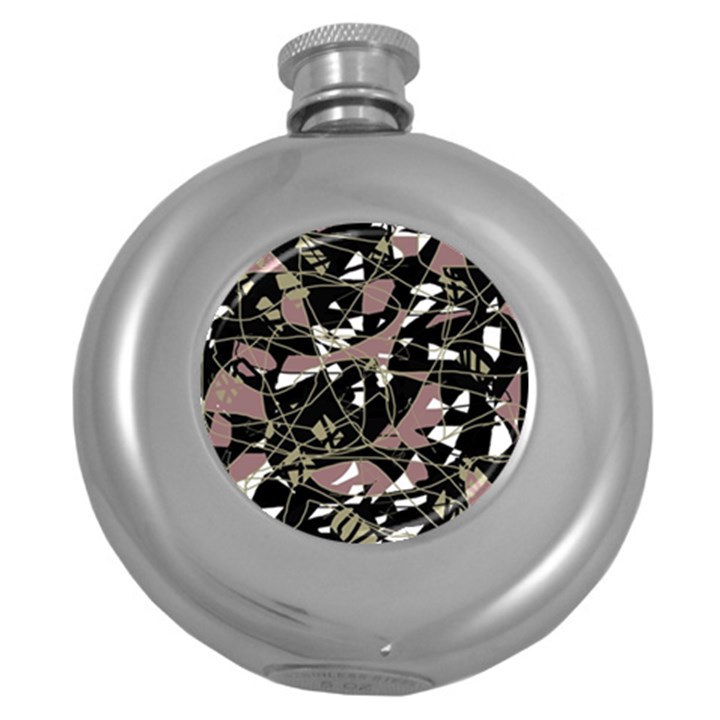 Artistic abstract pattern Round Hip Flask (5 oz)