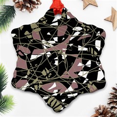 Artistic Abstract Pattern Snowflake Ornament (2-side) by Valentinaart