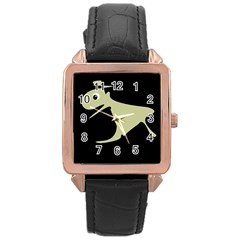 Kangaroo Rose Gold Leather Watch  by Valentinaart