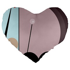 Abstract Design Large 19  Premium Flano Heart Shape Cushions