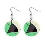 Decorative abstract design Mini Button Earrings Front