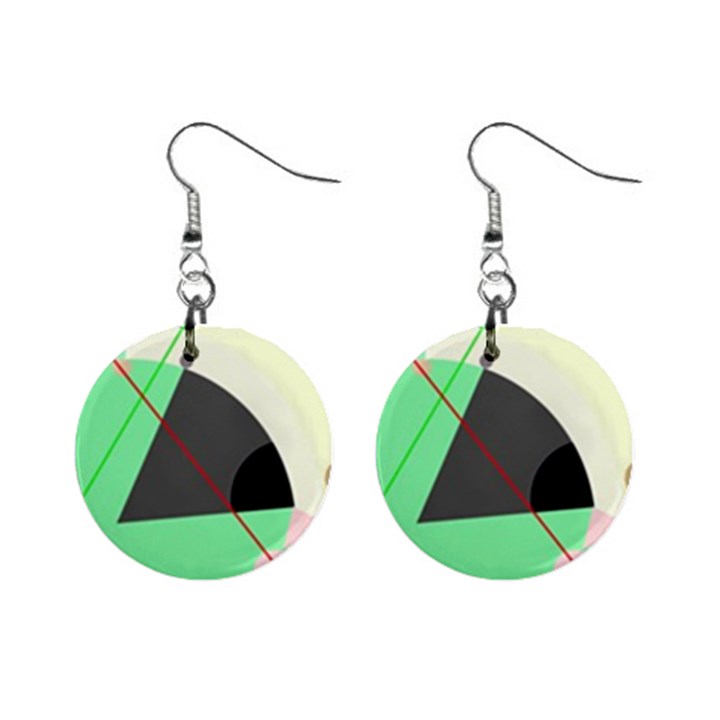 Decorative abstract design Mini Button Earrings