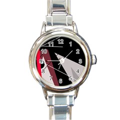 Artistic Abstraction Round Italian Charm Watch by Valentinaart