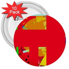 Red Abstraction 3  Buttons (10 Pack)  by Valentinaart