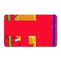 Red Abstraction Magnet (rectangular) by Valentinaart