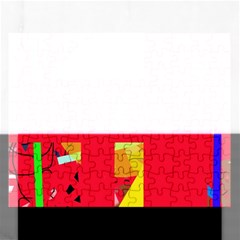 Red Abstraction Rectangular Jigsaw Puzzl by Valentinaart