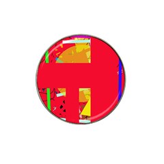 Red Abstraction Hat Clip Ball Marker (10 Pack) by Valentinaart