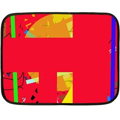 Red Abstraction Double Sided Fleece Blanket (mini)  by Valentinaart