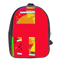 Red Abstraction School Bags(large)  by Valentinaart