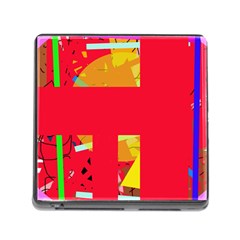 Red Abstraction Memory Card Reader (square) by Valentinaart