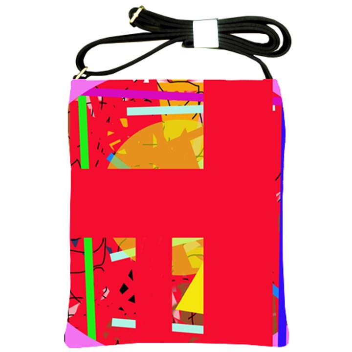 Red abstraction Shoulder Sling Bags