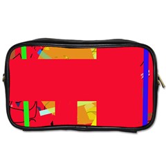 Red Abstraction Toiletries Bags by Valentinaart