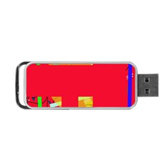 Red Abstraction Portable Usb Flash (two Sides)