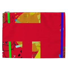 Red Abstraction Cosmetic Bag (xxl)  by Valentinaart