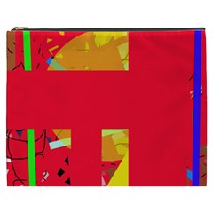 Red Abstraction Cosmetic Bag (xxxl)  by Valentinaart