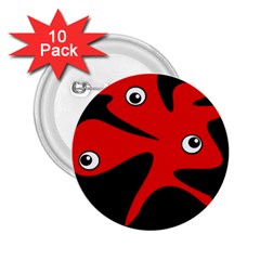 Red Amoeba 2 25  Buttons (10 Pack)  by Valentinaart