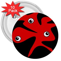 Red Amoeba 3  Buttons (10 Pack)  by Valentinaart