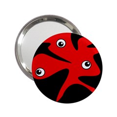 Red Amoeba 2 25  Handbag Mirrors by Valentinaart