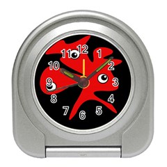 Red Amoeba Travel Alarm Clocks by Valentinaart