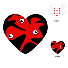 Red Amoeba Playing Cards (heart) 