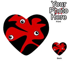 Red Amoeba Multi-purpose Cards (heart)  by Valentinaart