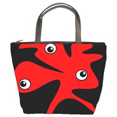 Red Amoeba Bucket Bags by Valentinaart