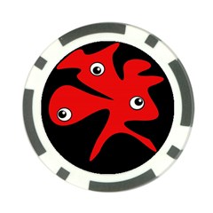 Red Amoeba Poker Chip Card Guards (10 Pack)  by Valentinaart