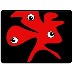 Red Amoeba Fleece Blanket (large) 