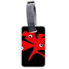 Red Amoeba Luggage Tags (one Side)  by Valentinaart